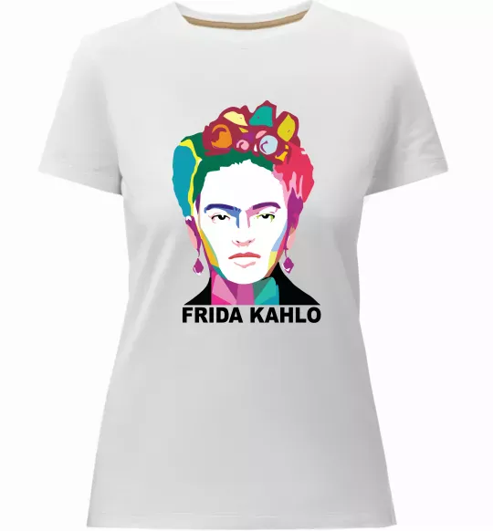 Женская премиум футболка Frida Kahlo кольорова Белый фото