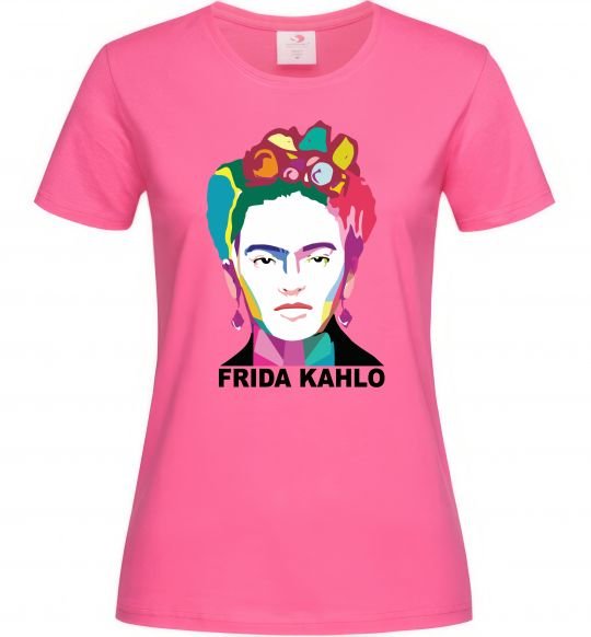 Женская футболка Frida Kahlo кольорова Ярко-розовый фото