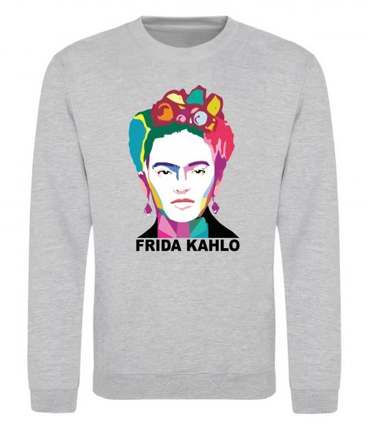 Світшот Frida Kahlo кольорова Сірий меланж фото