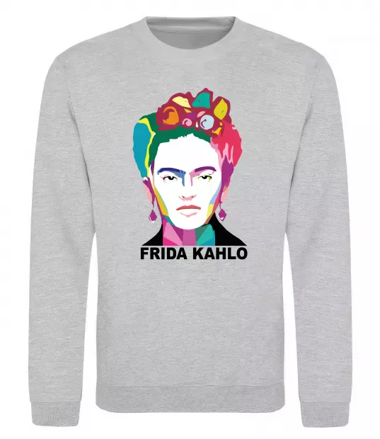 Світшот Frida Kahlo кольорова Сірий меланж фото