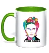Чашка з кольоровою ручкою Frida Kahlo кольорова Лаймовий фото
