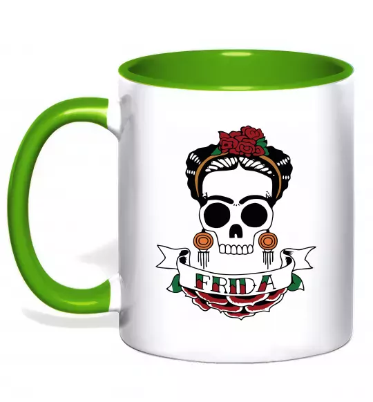 Чашка с цветной ручкой Frida Зеленый фото