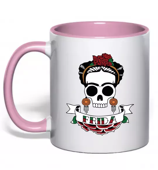 Чашка с цветной ручкой Frida Нежно розовый фото