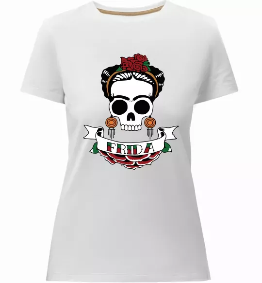 Жіноча преміум футболка Frida Білий фото