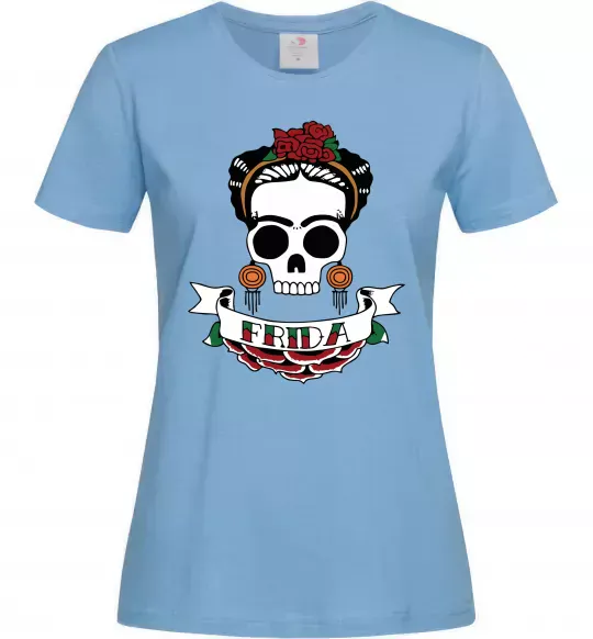 Жіноча футболка Frida Блакитний фото