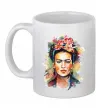 Чашка керамическая Фріда Кало портрет Белый фото