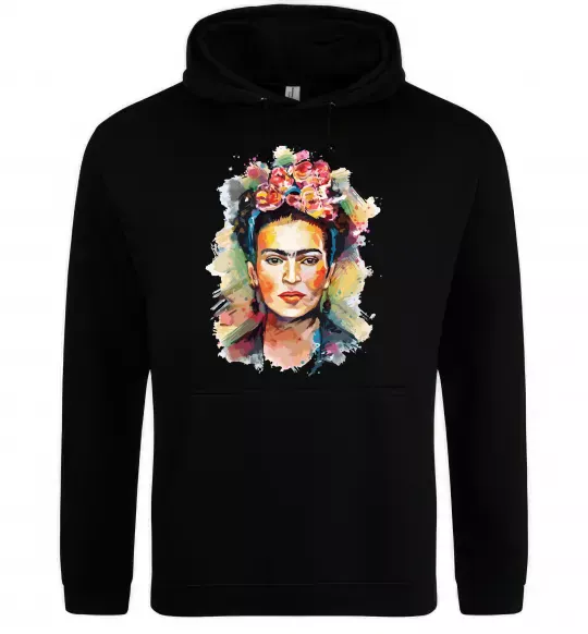 Чоловіча толстовка (худі) Фріда Кало портрет Чорний фото