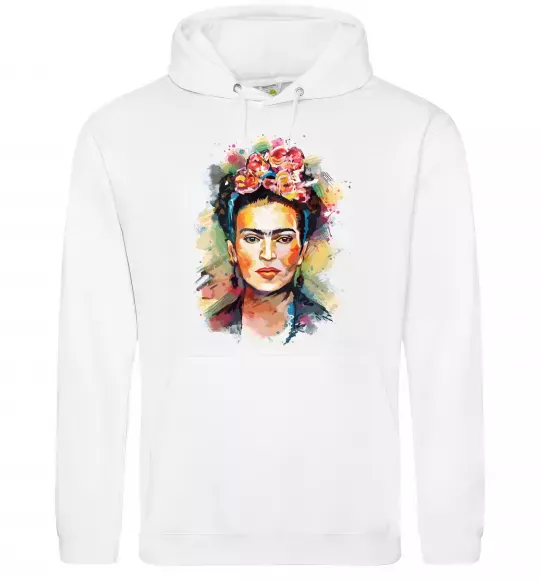 Чоловіча толстовка (худі) Фріда Кало портрет Білий фото