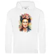 Чоловіча толстовка (худі) Фріда Кало портрет Білий Чоловіча толстовка (худі) Фріда Кало портрет Білий фото