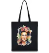 Еко-сумка Фріда Кало портрет Чорний фото