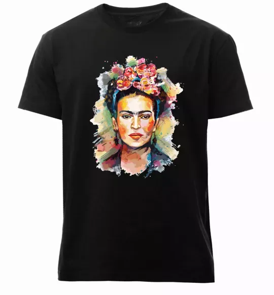 Чоловіча преміум футболка Фріда Кало портрет Чорний фото