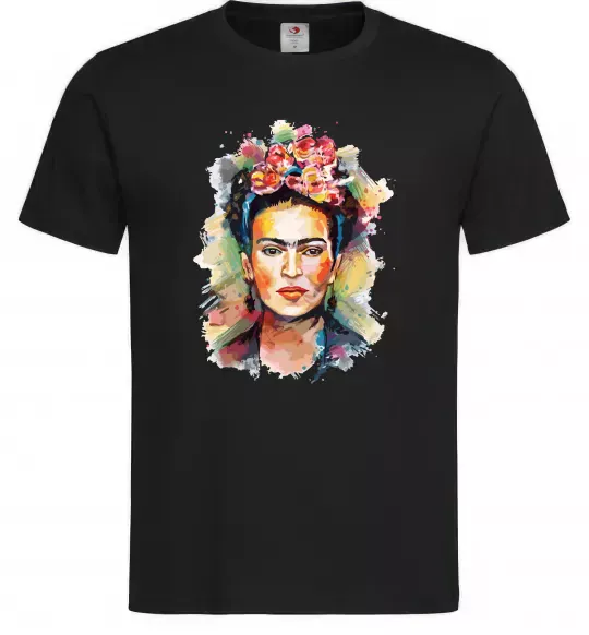 Чоловіча футболка Фріда Кало портрет Чорний фото