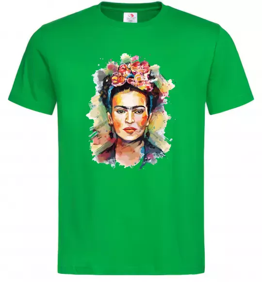 Чоловіча футболка Фріда Кало портрет Зелений фото