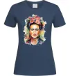 Жіноча футболка Фріда Кало портрет Темно-синій фото