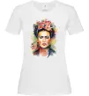 Жіноча футболка Фріда Кало портрет Білий фото