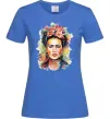 Жіноча футболка Фріда Кало портрет Яскраво-синій фото