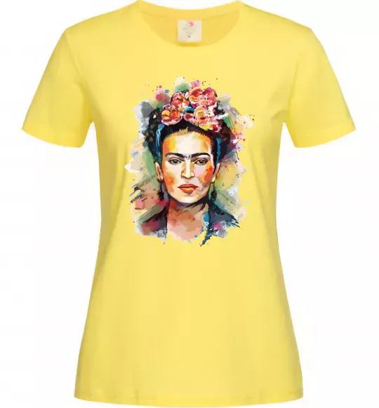 Жіноча футболка Фріда Кало портрет Лимонний фото