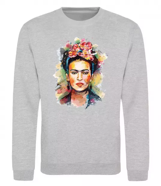 Свитшот Фріда Кало портрет Серый меланж фото