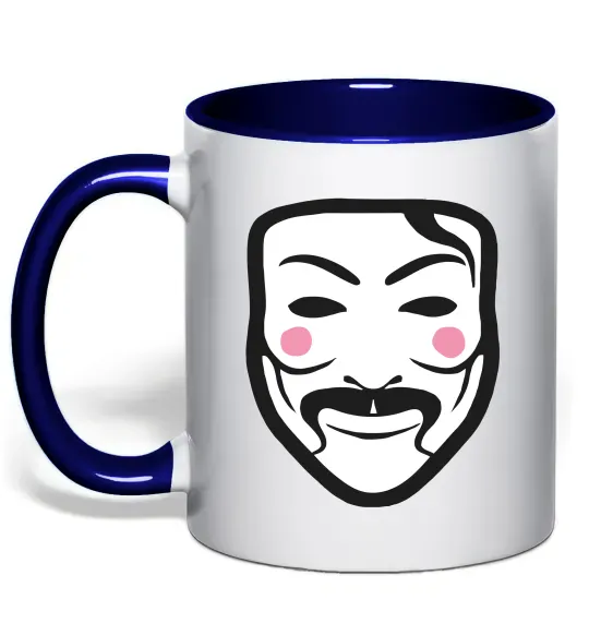 Чашка с цветной ручкой Анонімус Глубокий темно-синий фото