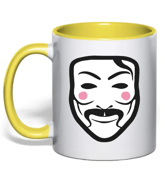 Чашка з кольоровою ручкою Анонімус Лимонний фото