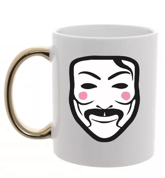 Чашка с цветной ручкой Анонімус Золото фото