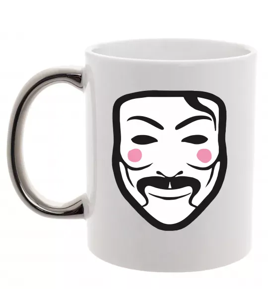 Чашка с цветной ручкой Анонімус Серебро фото