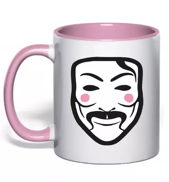 Чашка с цветной ручкой Анонімус Нежно розовый фото