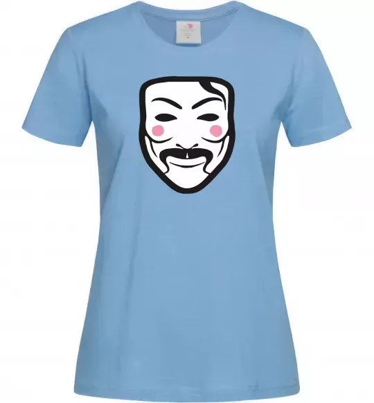 Жіноча футболка Анонімус Блакитний фото