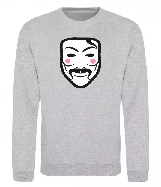 Світшот Анонімус Сірий меланж фото