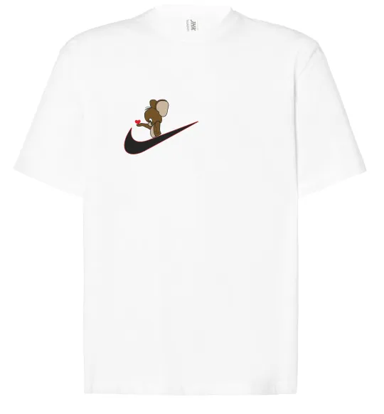 Футболка Оверсайз Джері парна ВИШИВКА Белый фото