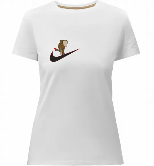 Женская премиум футболка Джері парна ВИШИВКА Белый фото