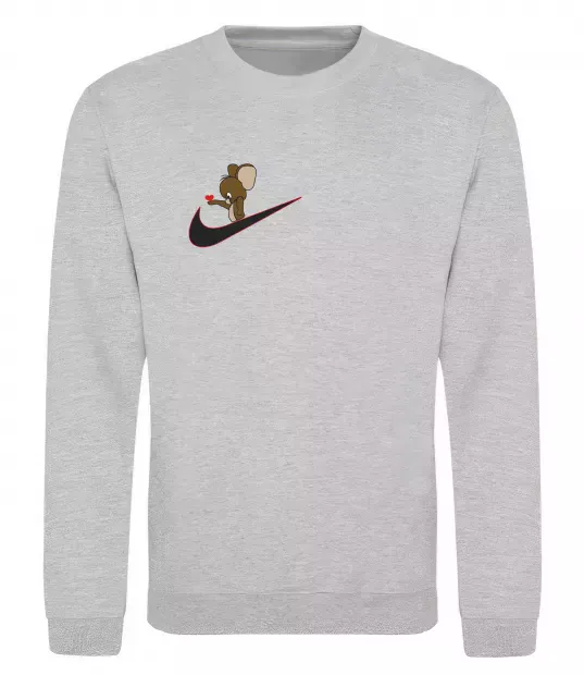 Свитшот Джері парна ВИШИВКА Серый меланж фото