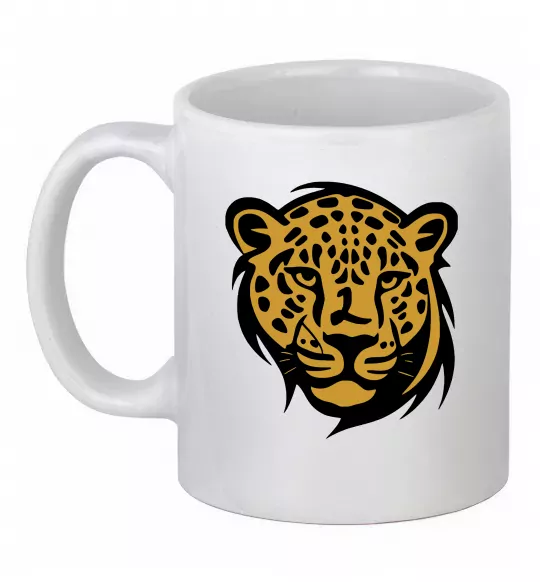 Чашка керамічна Леопард Білий фото