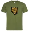 Мужская футболка Леопард Оливковый фото