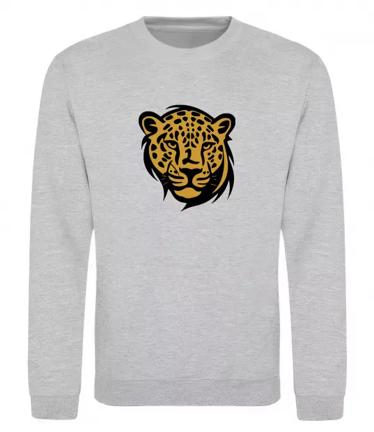 Свитшот Леопард Серый меланж фото