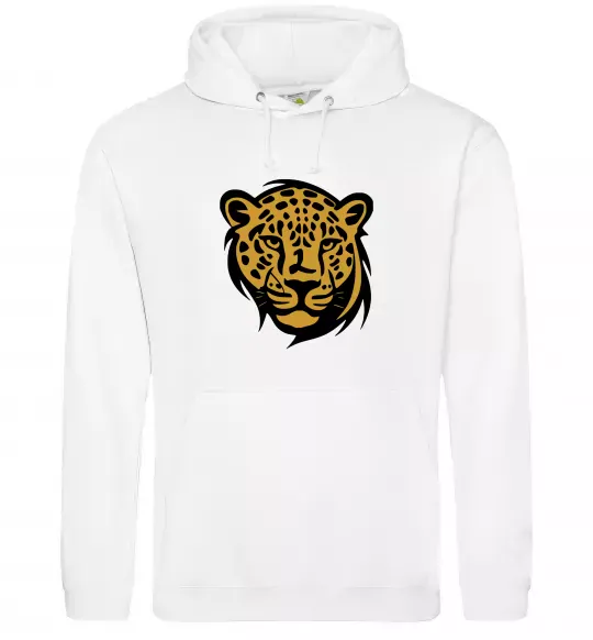 Мужская толстовка (худи) Леопард Белый фото