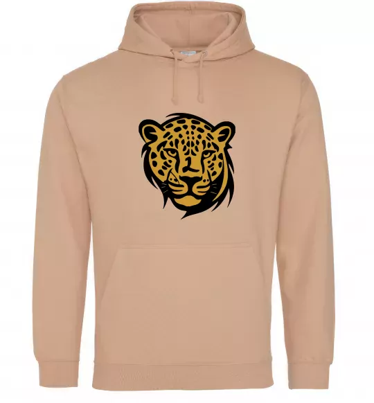 Мужская толстовка (худи) Леопард Песочный фото