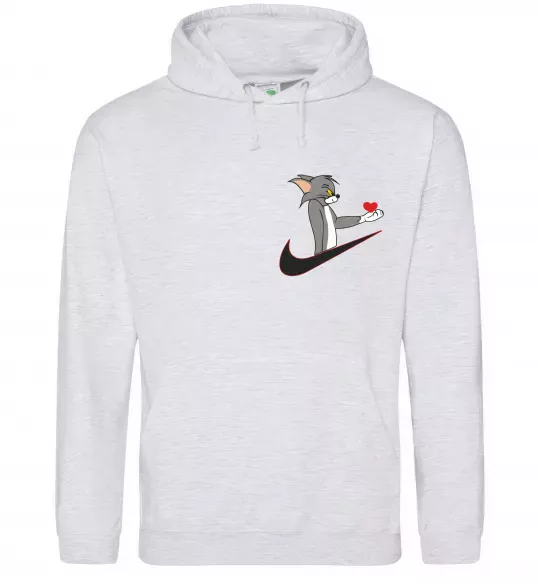 Жіноча толстовка (худі) Том парна ВИШИВКА Сірий меланж фото