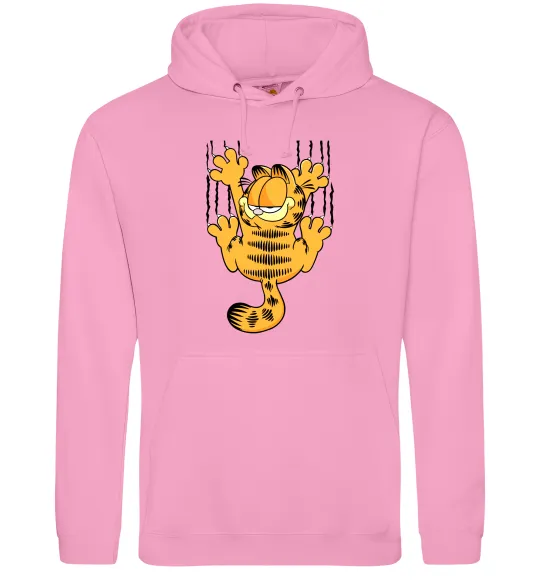 Мужская толстовка (худи) Гарфілд Розовый фото