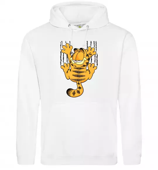 Женская толстовка (худи) Гарфілд Белый фото