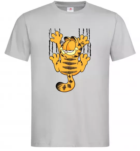 Чоловіча футболка Гарфілд Сірий фото