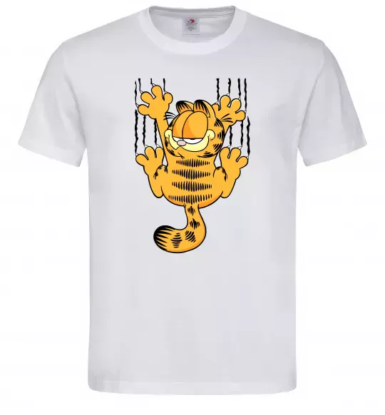 Чоловіча футболка Гарфілд Білий фото