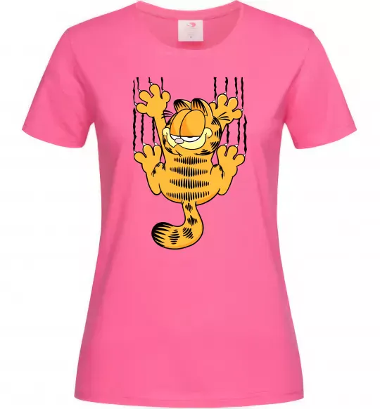 Женская футболка Гарфілд Ярко-розовый фото