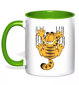 Чашка с цветной ручкой Hello kitty in caps Черный фото