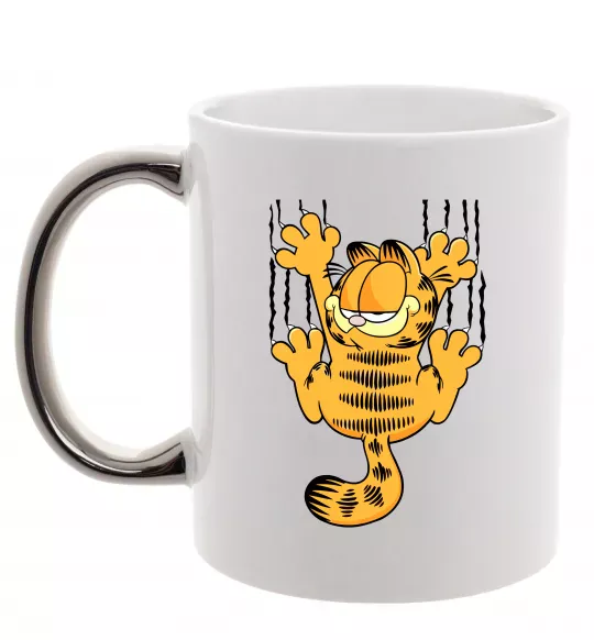 Чашка с цветной ручкой Гарфілд Серебро фото