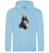 Жіноча толстовка (худі) Доберман акварель Блакитний фото