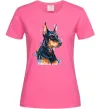 Жіноча футболка Доберман акварель Яскраво-рожевий Жіноча футболка Доберман акварель Яскраво-рожевий фото