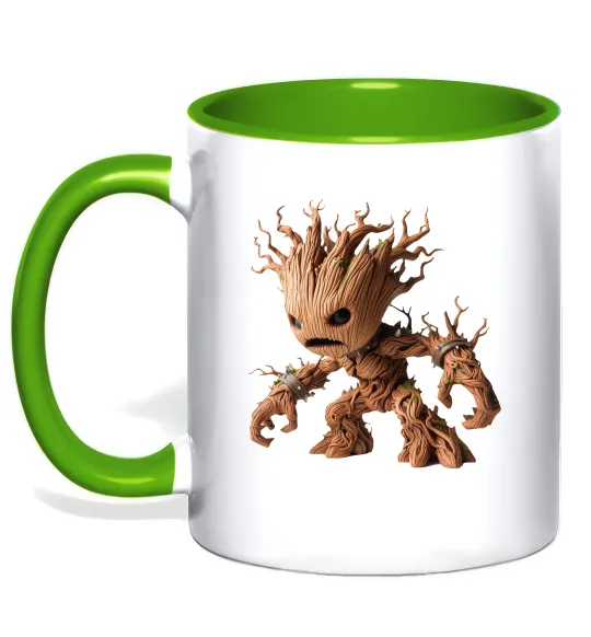 Чашка з кольоровою ручкою Злий Грут Лаймовий фото