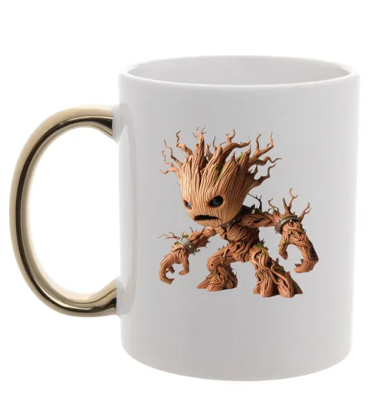 Чашка з кольоровою ручкою Злий Грут Золото фото