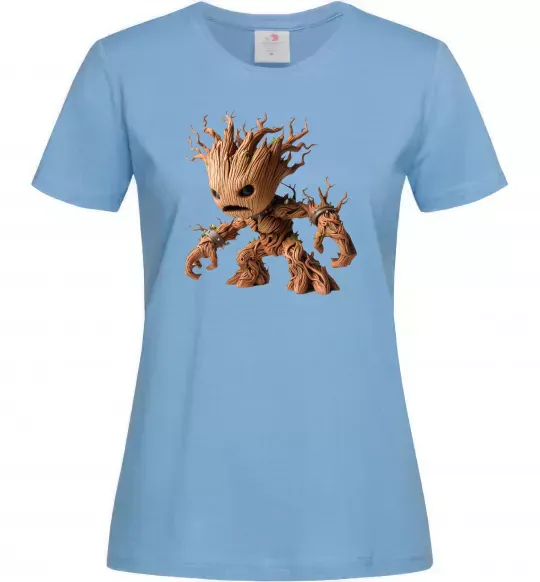 Жіноча футболка Злий Грут Блакитний фото